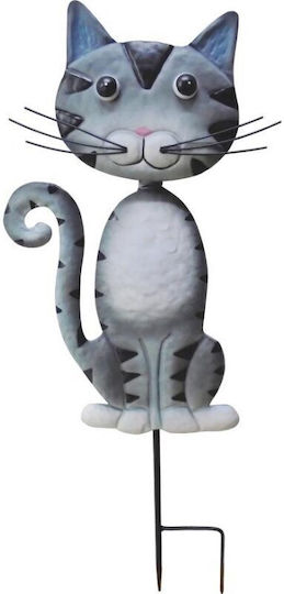 Garden Decoration Magichome Cat Stake Metal Gray 25.5x3.5x61 Cm