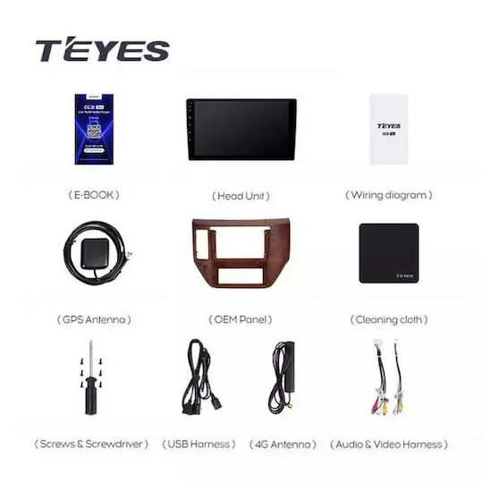 Teyes Sistem Audio Auto pentru Skoda Rapid Nissan Patrula 2004-2021 (Bluetooth/USB/WiFi/GPS/Apple-Carplay/Android-Auto) cu Ecran Tactil 9.5"
