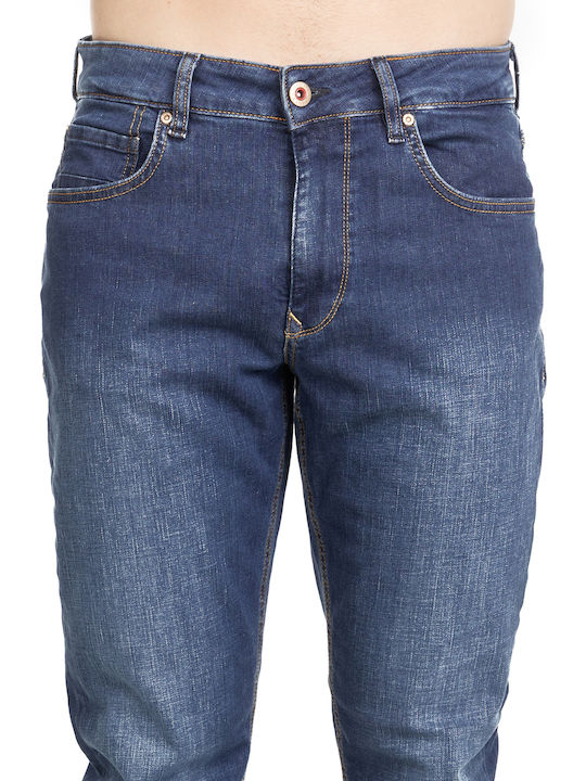 Men's Jeans Pants Elastic with Loose Fit Blue