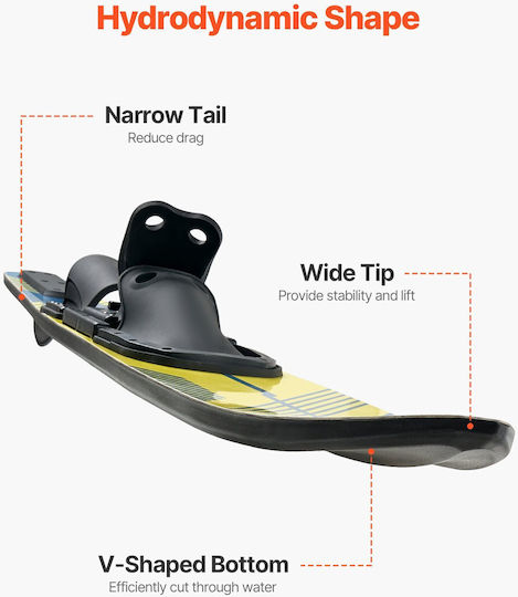 Vevor 170.2 cm Adult Water Ski Combo Adjustable X-9 Bindings