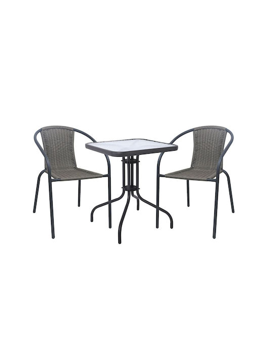Dining Set for Small Outdoor Spaces Baleno 3 Pieces Anthracite E240,12W
