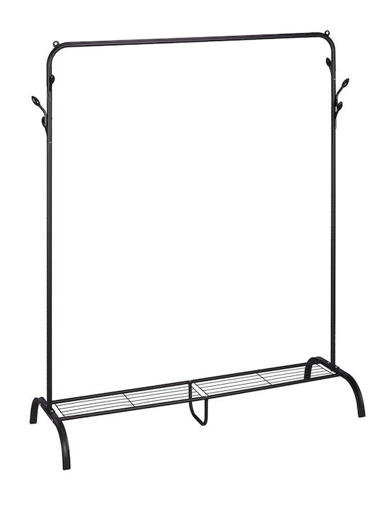 Kleiderständer Regal mit 6 Haken Abmessungen 145 x 132 x 44 cm Schwarz Relaxdays