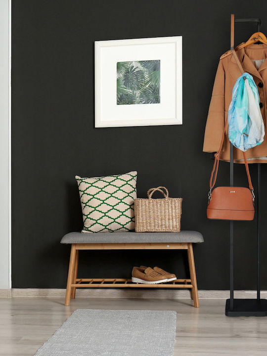 Steel Walnut Wood Hate Support 3 Hooks Dimensions 173 X 30 X 25 Cm Black Brown Relaxdays