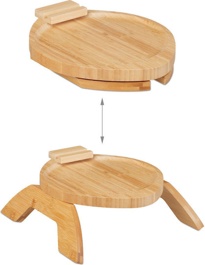 Relaxdays Бамбуков Поднос за сервиране в Кафяв Цвят 12x30x30см 10045698 1бр