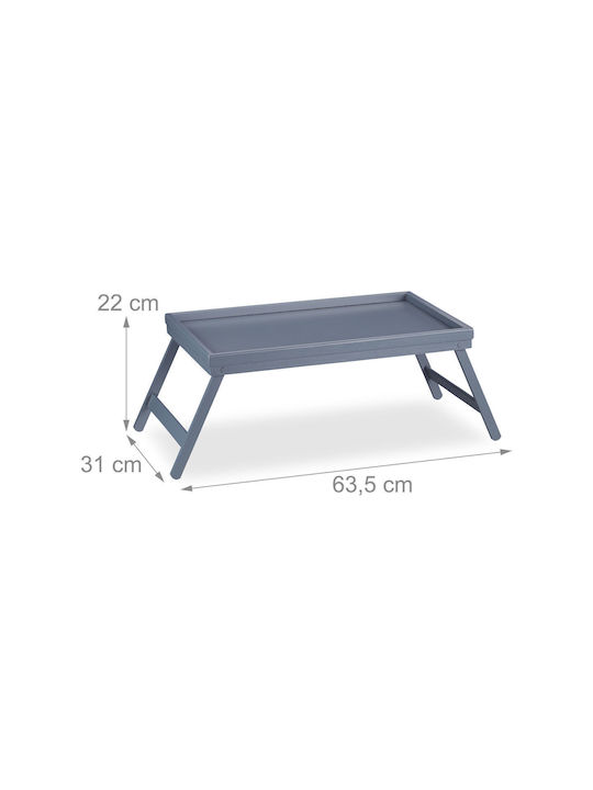 Relaxdays Bambus Dreptunghiular Tavă de Servire din Bamboo în Culoare Gri 22x63.5x31cm 10026130 1buc