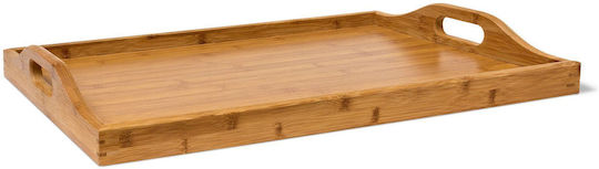 Relaxdays Bambus Dreptunghiular Tavă de Servire din Bamboo în Culoare Maro 63.5x55x35cm 10019136 1buc