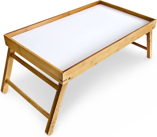 Relaxdays Bamboo Rectangular Serving Tray made of Bamboo in White Color 50x31cm 10013869 1pcs