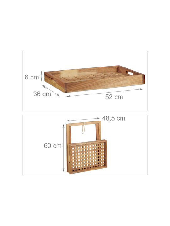 Relaxdays Dreptunghiular Tavă de Servire în Culoare Maro 54x52x36cm 10021316 1buc