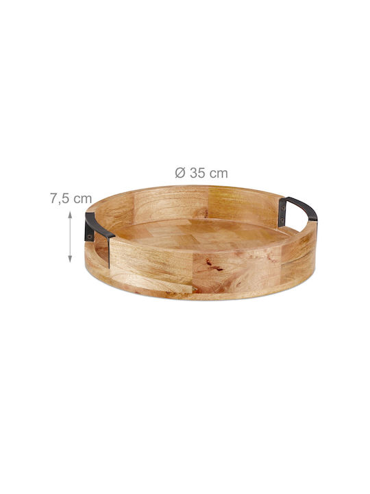 Relaxdays Bamboo Δίσκος Σερβιρίσματος 35cm
