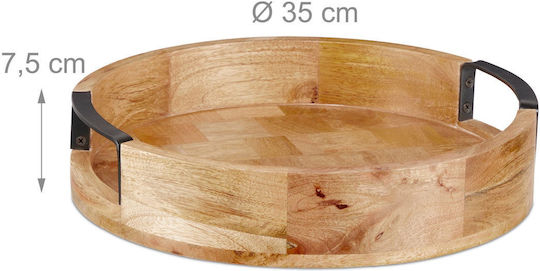 Relaxdays Bamboo Δίσκος Σερβιρίσματος 35cm