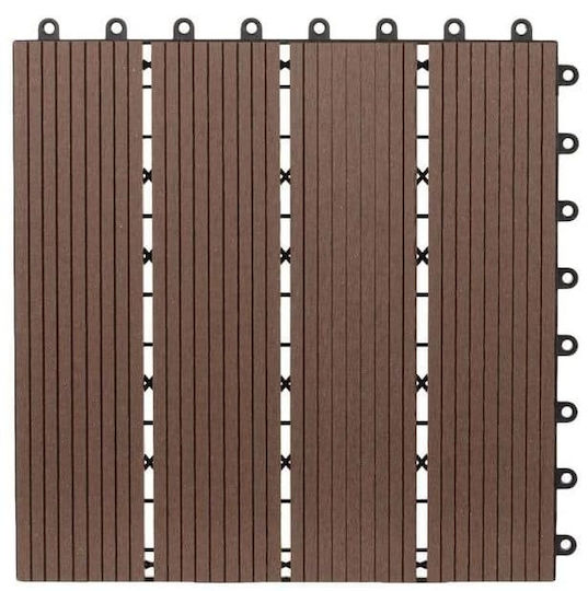 Terrassendiele für Gartenboden aus Holz 30x30cm 1Stück