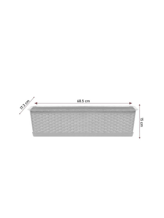 Set 4 Decorative Planters Anthracite 68.5x17.3x15 Cm Ratolla Case P