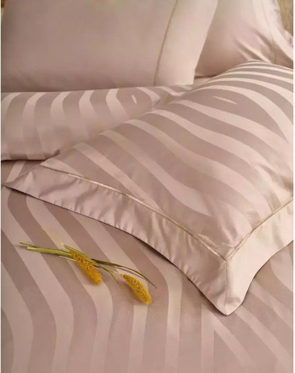 Valeron Set Huse Pentru Pilote 200x220cm Dublu Cu 5 Fețe De Pernă & 1 Cearșaf Beige