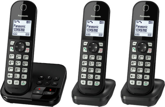Panasonic KX-TGC463GB Ασύρματο Τηλέφωνο Trio Μαύρο