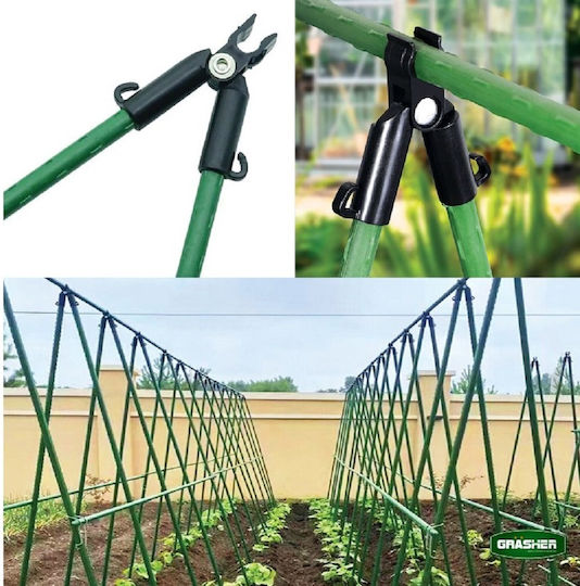 Grasher Adjustable Connectors Corner Type A Φ.16mm Plant Stakes 10 Pieces 104035