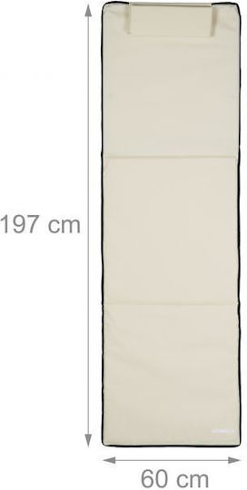 Șezlong Pliabil de Plajă Relaxdays Picioare Umbrelă Bej 6 x 60 x 197 cm