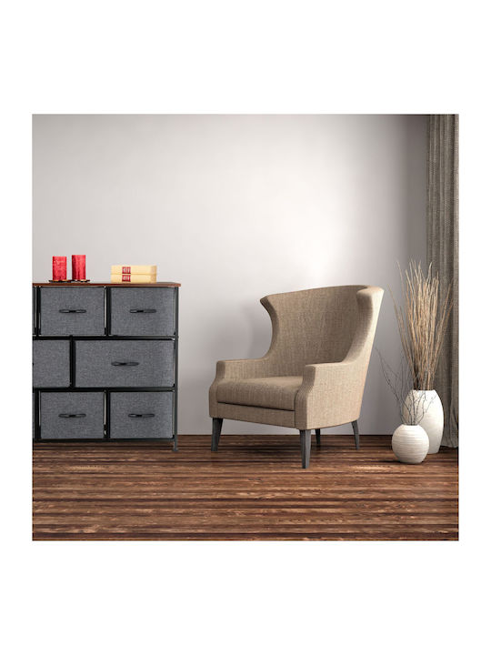 Sertar de depozitare din metal și material textil cu 8 sertare L100xW30xH78.5buc
