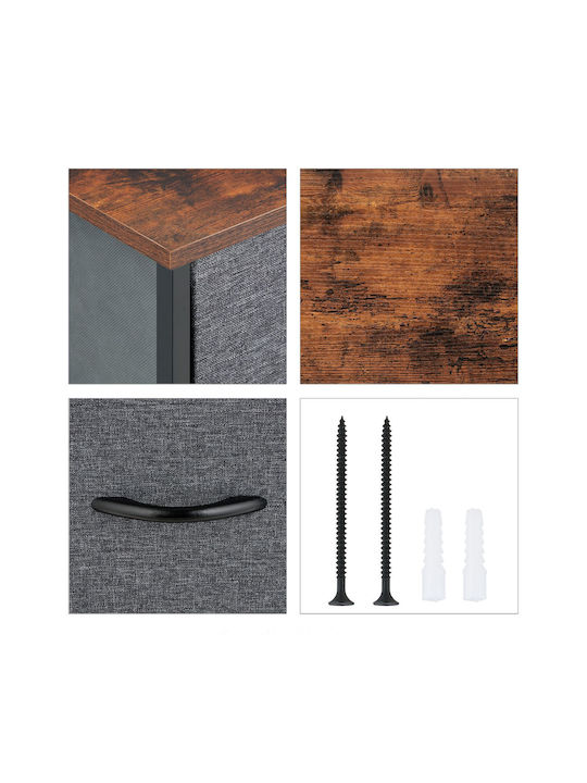 Sertar de depozitare din metal și material textil cu 6 sertare L80xW30xH63buc