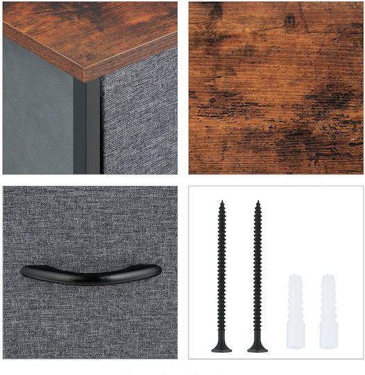 Drawers Storage Made of Metal & Fabric with 6 Drawers L80xW30xH63cm