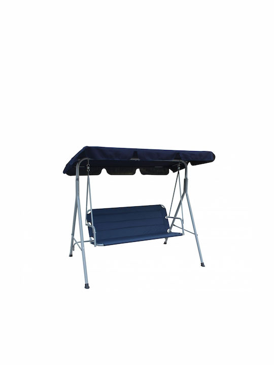 Κούνια με Βάση 3 Θέσεων Μεταλλική Μ175xΠ112xΥ155cm Μπλε Κούνια με Βάση 3 Θέσεων Μεταλλική Μ175xΠ112xΥ155cm Μπλε