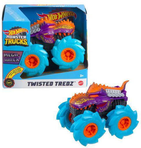 Hot Wheels Monster Car Monster Trucks Twisted Tredz 1:43 Mega-Wrex 1:43 Monster Truck for Ages 3+ (Various Designs) 1pc
