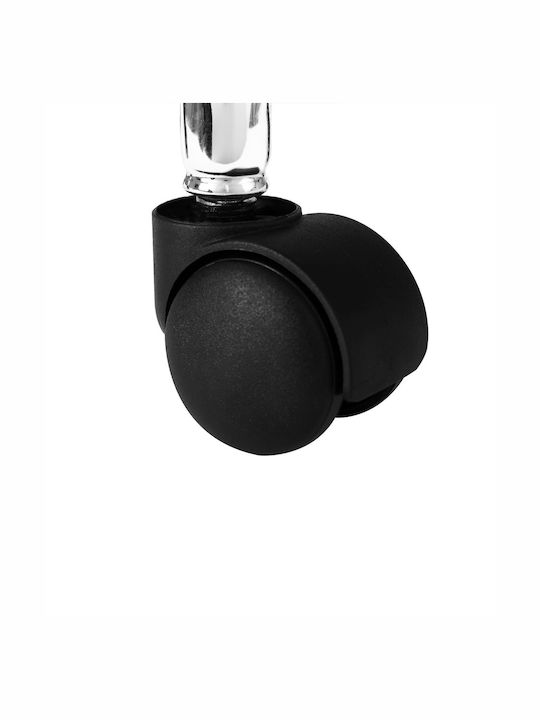 Office Desk Stool with Backrest Black 55x55x63cm
