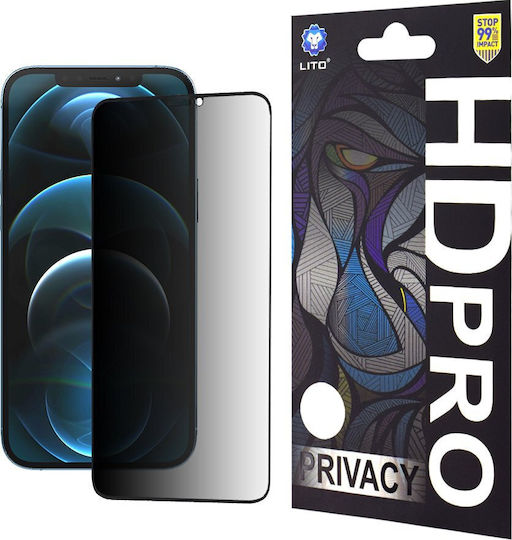 Lito Privatsphäre Gehärtetes Glas Schwarz (iPhone 12 Pro Max)