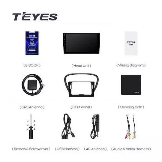 Navigație Auto Teyes Cc3 2k Peugeot 607 2004-2010 4+64gb 9.5" Qled Octa-core 2ghz Android 4g Bluetooth 5.1 Dsp