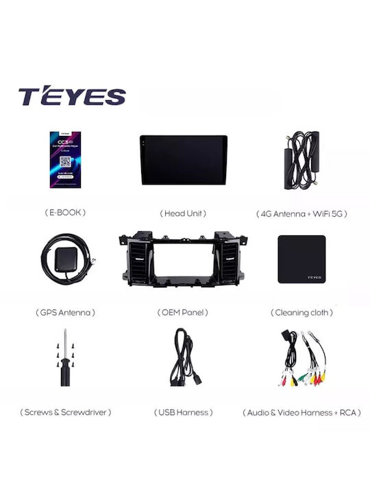 Teyes Car Audio System 2DIN (Bluetooth/USB/WiFi/GPS/Apple-Carplay/Android-Auto) with Touch Screen 9.5"