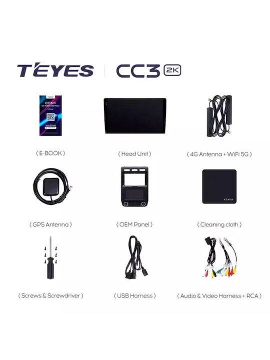 Teyes Car Audio System 2DIN (Bluetooth/USB/WiFi/GPS/Apple-Carplay/Android-Auto) with Touch Screen 9.5"
