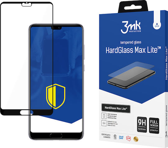 3MK Lite Huawei Black Hardglassmaxlite Full Face Tempered Glass (Huawei P20)