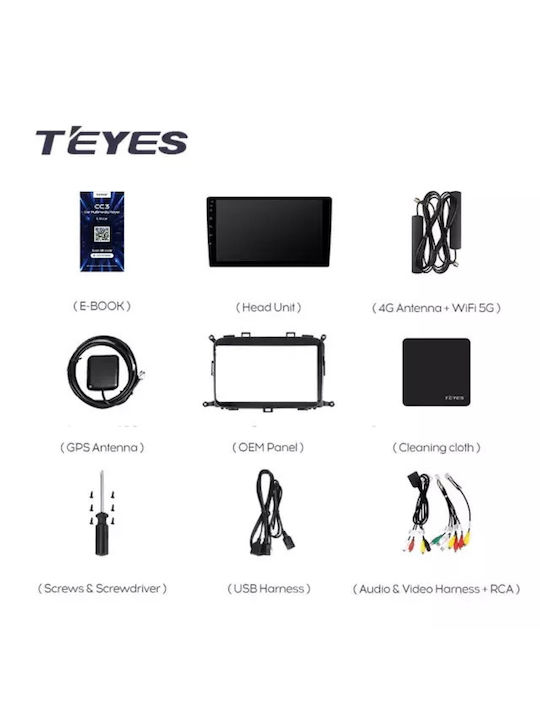 Teyes Ηχοσύστημα Αυτοκινήτου 2DIN (Bluetooth/USB/WiFi/GPS/Apple-Carplay/Android-Auto) με Οθόνη Αφής 9.5"