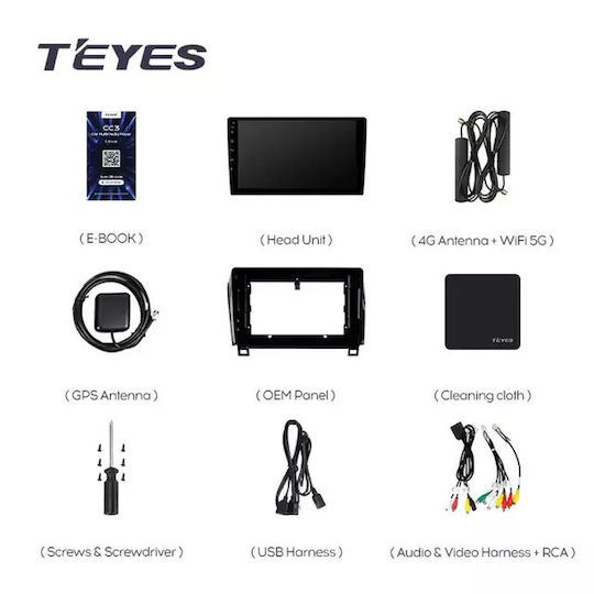 Teyes Cc3 2k 360° Sistem de Navigație Auto Toyota Sequoia Xk60 2008-2017 6+128gb 10.36" Qled Octa-core 2ghz Android 4g Bluetooth 5.1 Dsp