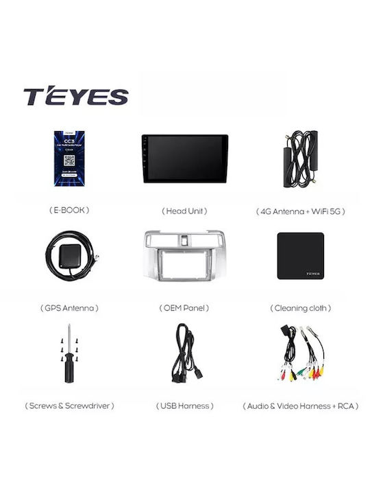 Navigație auto Teyes Cc3 2k 360° Toyota 4runner 5 2009 2020 6+128gb 9.5" Qled Octa-core 2ghz Android 4g Bluetooth 5.1 Dsp