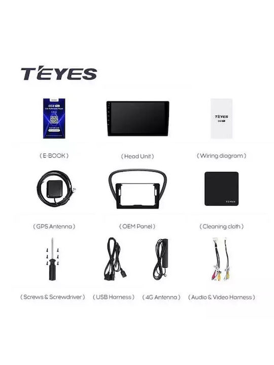 Teyes Cc3 2k Car Navigation Peugeot 607 2004-2010 4+32gb 9.5" Qled Octa-core 2ghz Android 4g Bluetooth 5.1 Dsp