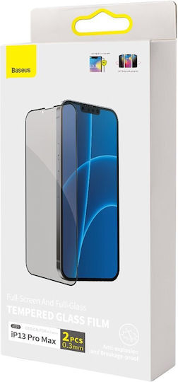 Baseus Anti Spy 0.23mm Full Face Tempered Glass 2pcs Black (iPhone 14 Plus / 13 Pro Max) SGQP020501