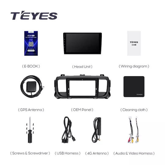 Teyes Sistem Audio Auto pentru Peugeot Călător 2016-2021 (Bluetooth/USB/WiFi/GPS/Apple-Carplay/Android-Auto) cu Ecran Tactil 9"