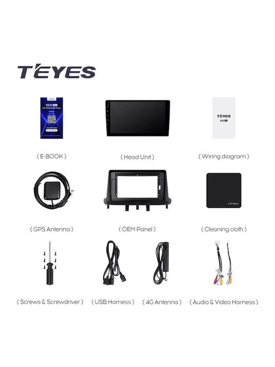 Teyes Car Audio System for Renault Fluence 2008-2014 (Bluetooth/USB/WiFi/GPS/Apple-Carplay/Android-Auto) with Touch Screen 9"