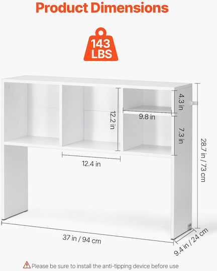Vevor Desktop Bookshelf White Desktop Storage Organizer 1-tier Γραφείο Σπίτι
