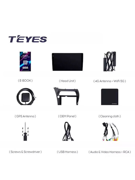 Teyes Sistem Audio Auto pentru Honda Civic Skoda Rapid Dodge Călătorie 2005-2012 (Bluetooth/USB/WiFi/GPS/Apple-Carplay/Android-Auto) cu Ecran Tactil 9"