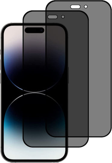 Privacy Full Face Tempered Glass Μαύρο (iPhone 14 Pro Max)
