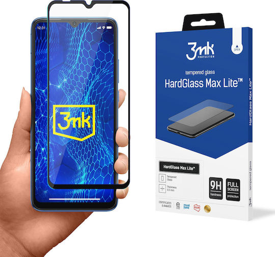 3MK HardGlass Max Lite Full Face Tempered Glass Μαύρο (Redmi 10C)