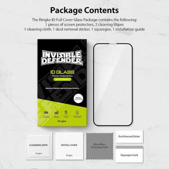 Ringke Invisible Defender ID 3D Full Face Tempered Glass (iPhone 17e / 16e / 14 / 13 / 13 Pro)