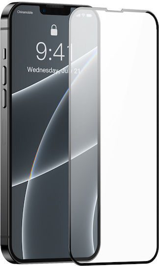 Baseus Porcelain 0.3mm Full Face Tempered Glass 2τμχ Μαύρο (iPhone 17e / 16e / 14 / 13 / 13 Pro)