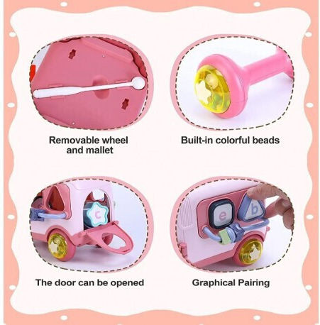 Babyspielzeugbus 4 in 1 Lazarid Pink