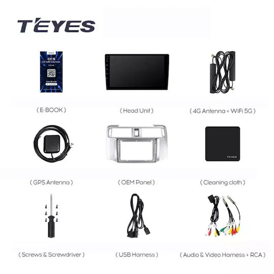 Teyes Sistem Audio Auto pentru Toyota 4-Runner 4755 (Bluetooth/USB/WiFi/GPS/Apple-Carplay/Android-Auto) cu Ecran Tactil 9"