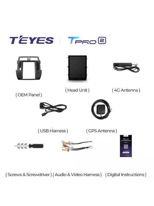 Teyes Ηχοσύστημα Αυτοκινήτου για Toyota Land Cruiser / Prado 2013-2017 (Bluetooth/USB/WiFi/GPS/Apple-Carplay/Android-Auto) με Οθόνη Αφής 9.7"