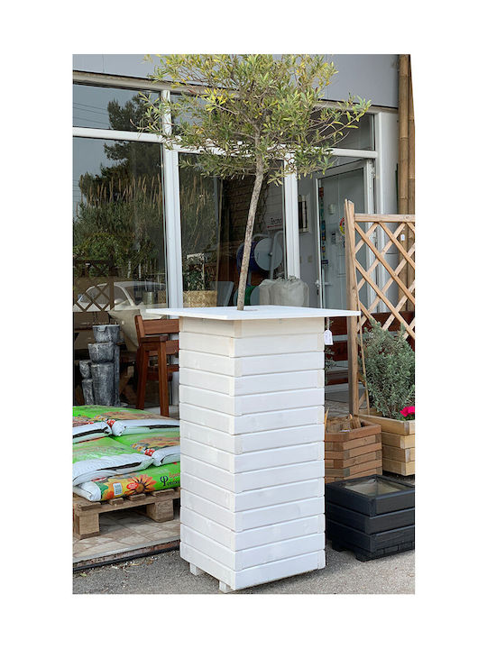 Woodware Planter Box Wooden White 40x40cm.
