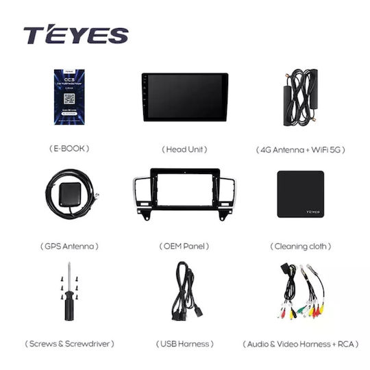 Teyes Sistem Audio Auto pentru Mercedes-Benz ML - Magazin online Skoda Rapid Dodge Călătorie 2011-2015 (Bluetooth/USB/WiFi/GPS/Apple-Carplay/Android-Auto) cu Ecran Tactil 9"