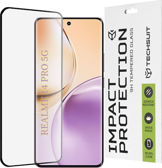 Techsuit 0.33mm Full Glue Full Face Tempered Glass Black (Realme 14 Pro)